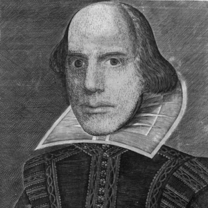 derived from <a href="https://commons.wikimedia.org/wiki/File:Shakespeare_Droeshout_1623.jpg">"Shakespeare Droeshout 1623"</a> by Martin Droeshout, used under <a href="https://commons.wikimedia.org/wiki/Commons:Reuse_of_PD-Art_photographs">Commons:Reuse of PD-Art photographs</a>